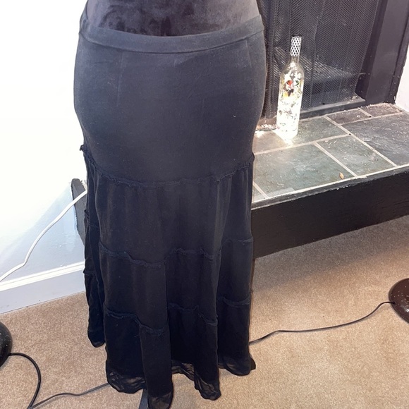 Ann Taylor Loft Black Maxi Ruffle Skirt - Picture 5 of 12